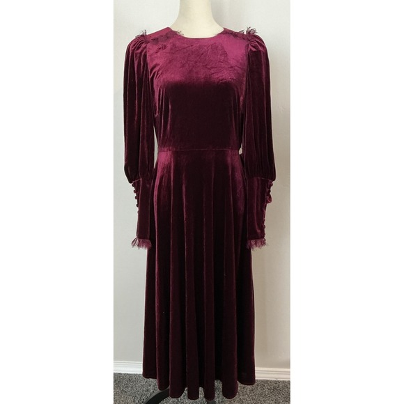 Antonio Melani × Nicola Bathie Helen Velvet Maxi Dress Size 6 Preppy Formal NWT - Picture 2 of 16